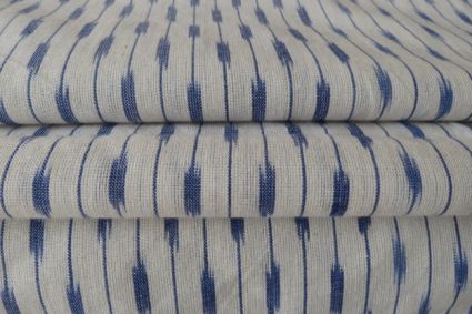 WHITE AND BLUE IKAT FABRIC BY THE YARD-HF785