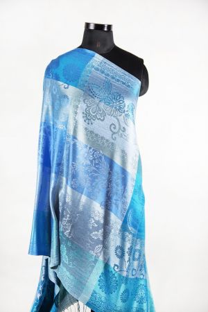Sky blue designer silk scarves