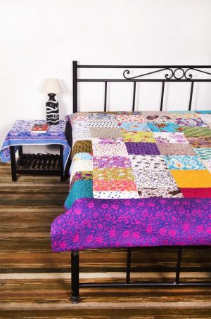 MULTICOLOR PATCHWORK INDIAN COTTON BEDSPREADS-BC22