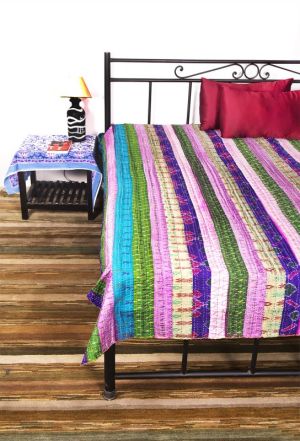 MULTICOLORED PATCH KANTHA THROWS-BC18