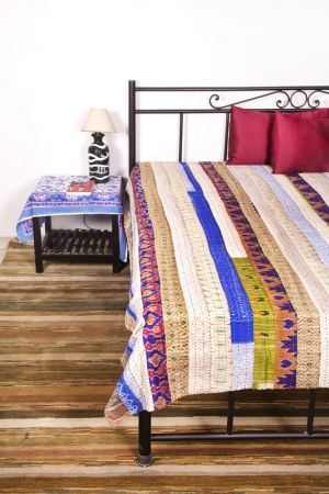 MULTICOLORED PATCH KANTHA THROWS-BC18