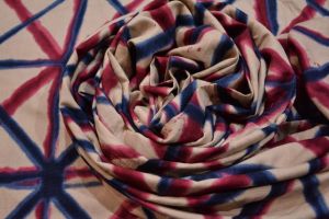 BLUE AND PINK FINE RAYON FABRIC-RF35