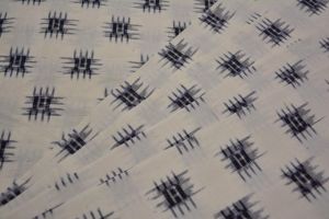 WHITE AND BLACK DOUBLE IKAT FABRIC-HF3401