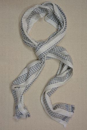 WHITE AND GREY SELF DESIGNER CASHMERE WOOL STOLE-C63