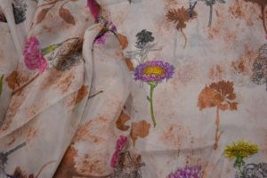 CRYSTAL CLEAR FLORAL PRINTED CHIFFON FABRIC BY THE YARD-HF2220