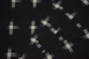 BLACK AND WHITE DOUBLE IKAT FABRIC BY THE YARD-HF4365