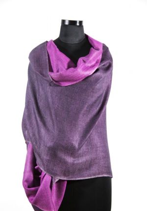DOUBLE SIDED PURPLE PASHMINA SCARF FROM INDIA