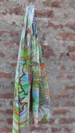 GREEN PAISLEY FASHION SCARVES FOR WOMEN MADE IN INDIA