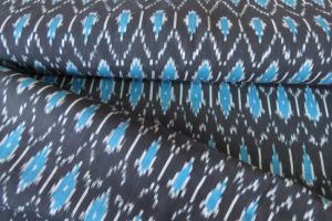BLACK AND BLUE IKAT FABRIC BY THE YARD-HF922